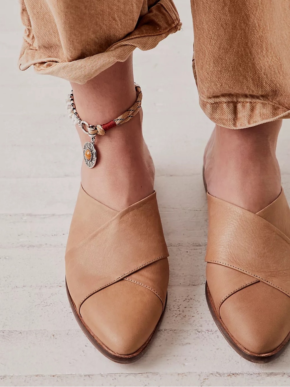 Free People Lordes Mules - 38 Tan